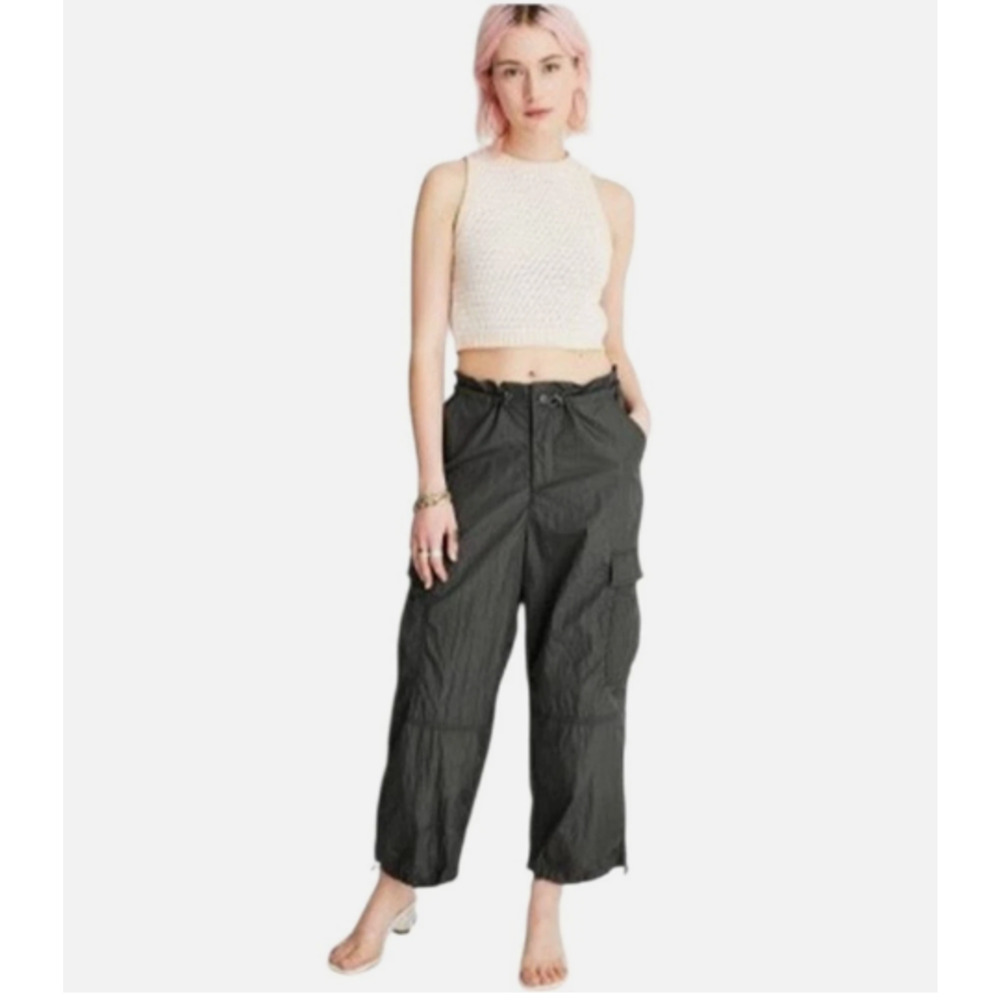 Future Collective Alani Noelle Utility Nylon Gray Cargo Pants Sz Small NWT